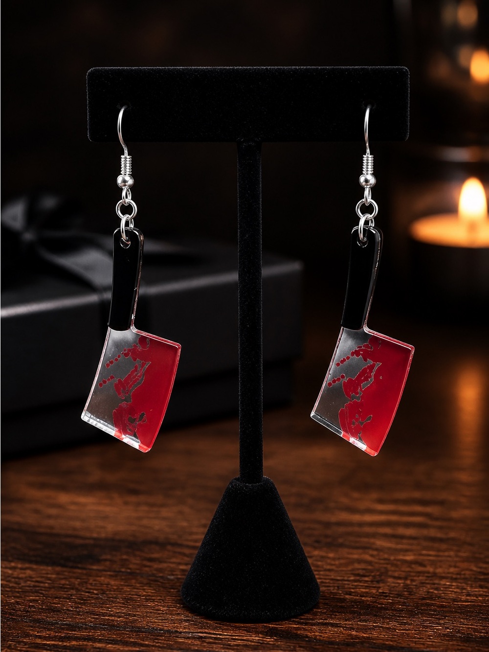 Bloody Knife Handmade Earrings - Picture 1 of 3